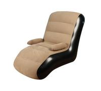 FytStycale Sillón con Respaldo Flocado Asiento con Respaldo Ergonómico Tumbona Hinchable para Salón, Camping, Marrón Café, Sofá Inflable Tipo S