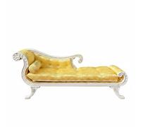 FytStycale Sofá de Muñecas Escala 1:12 Diseño Elegante Chaise Longue en Miniatura Hecho a Mano Tumbona Victoriana en Miniatura para Coleccionistas, Decoración, Amarillo