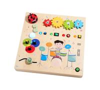 FytStycale Tablero Ocupado de Madera Interruptores y Conectores Juguete de Madera Actividad Manual Tabla Sensorial para Niños