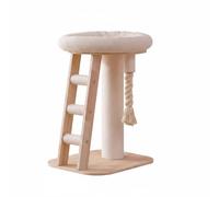 FytStycale Torre de Gatos con Hamaca Sisal Rascador con Cama Madera Real Rascador Cueva para Gatitos, Interior, Nido De Plataforma Grande + Escalera De Escalada