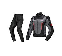 FytStycale Traje de Chaqueta Pantalón con Protectora Conjunto Transpirable Verano Malla 3D Oxford 600D Forro Impermeable Antiviento, Negro XXL, unico