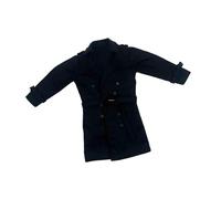 FytStycale Trench Coat Muñeca Escala 1/6 Abrigo Tipo sobre Todo Ropa para Figuras de Acción de 12 Pulgadas Accesorio de Vestimenta Miniatura Confeccionado en, Negro