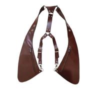 FytStycale Underarm Cartera de Bajo Brazo Mochila Pu Cuero Bolsa Correa Doble Compartimiento Pack Adecuado para Actividades Deportivas Cosplay Steampunk, Marrón oscuro