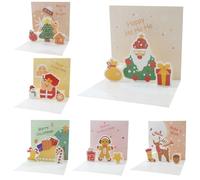 Fyvadio 3D Tarjeta de Navidad, 6 Pack Pop-up Tarjetas de Navidad con sobres, 3D Tarjetas de felicitación de Navidad Tarjetas de felicitación de vacaciones Feliz Navidad Tarjeta de Postales de Navidad