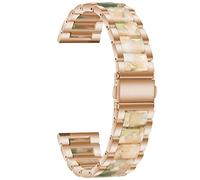 FYXT 20mm 22mm Metal + Correa de Resina Compatible con Samsung Galaxy Watch 5 Pro 4 3 Classic Band 40mm 44mm 42mm 46mm 45mm Active 2 Pulsera de aleación(Rose Gold Style3)