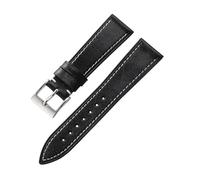FYXT Correa De Reloj Retro Crazy Horse De Cuero Genuino, Repuesto De Correa De Reloj De Piel De Vaca Suave, Marrón Y Negro, 20mm, 22mm, For Hombres Y Mujeres(Black,22mm)