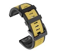 FYXT Pulsera de ajuste rápido de 26 mm Compatible con Garmin Fenix 7x / Fenix 6x / Fenix 5x Watch Band Silicone Sport Correa compatible con Fenix 3 / 3hr / Fenix 6 pro(Yellow Black)
