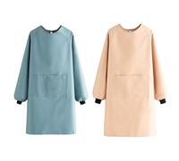 FYYSJW Blue+Pink,41" W*37" L, Delantales De Cocina De Manga Larga para Adultos, Impermeables, Ideales para Artistas, Dibujantes, Estudiantes, Hombres Y Mujeres
