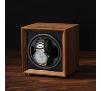 FYYSJW Enrollador de Relojes AutomáTico, Caja Giratoria con Motor Silencioso Y Almohadas de Espuma ViscoeláStica para Hombres Y Mujeres,Negro