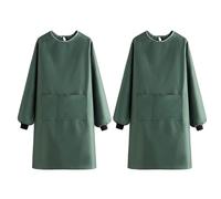 FYYSJW Green+Green,41" W*37" L, Delantales De Cocina De Manga Larga para Adultos, Impermeables, Ideales para Artistas, Dibujantes, Estudiantes, Hombres Y Mujeres