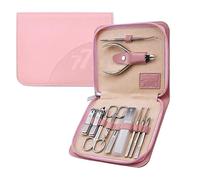 FYZLOIPU Juego De Cortaúñas De 11 Piezas, Juego De Cortaúñas Profesional para Manicura, Juego De Pedicura De Acero Inoxidable, Herramientas para El Cuidado De Las Uñas con Estuche D,