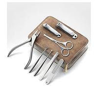 FYZLOIPU Juego De Cortaúñas, Kit De Cortaúñas, Juego De Cortaúñas, Regalo, 8 Piezas, Alicates De Punta Fina, Acero Inoxidable, Adecuado para Hombres Y Mujeres, Juego De Manicura Par,D