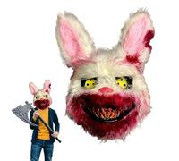 FYZSJWL Máscara de conejo sangriento, máscara de conejo de Halloween, máscara de conejo, máscara de conejo sangriento, máscara de conejo, espeluznante Halloween, máscara de conejo, para Halloween,