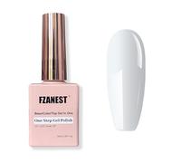 FZANEST Esmalte de uñas de gel blanco, sin limpiar, base de color, 3 en 1, esmalte de gel para uñas cromadas, secado con LED, UV, principiante, manicura