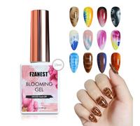 FZANEST Esmalte de uñas de gel transparente Blooming de 15 ml, diseño de arte de uñas para efecto de difusión, esmalte de uñas de piedra natural de mármol, esmalte de uñas UV LED Soak Off