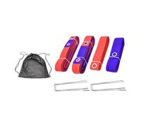 Fzaqwen 4 Piezas de Líneas de Voleibol de Playa con Anclajes Al Suelo, Cuerdas Delimitadoras para de Voleibol de Competición para Parques Y Exteriores, Azul Rojo