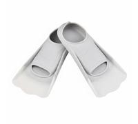 Fzaqwen Aletas de Natación Silicona Flippers para Entrenamiento Avanzado Material Suave Drenaje Preciso Recomendada para Niño y Adulto en Piscina Mar y Formación de Buceo , Gris+Blanco , XL