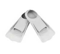 Fzaqwen Aletas de Natación Silicona Flippers para Entrenamiento Avanzado Material Suave Drenaje Preciso Recomendada para Niño y Adulto en Piscina Mar y Formación de Buceo , Gris+Blanco , XS
