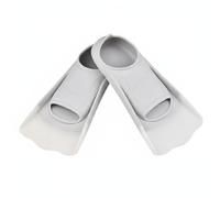 Fzaqwen Aletas de Natación Silicona Flippers para Entrenamiento Avanzado Material Suave Drenaje Preciso Recomendada para Niño y Adulto en Piscina Mar y Formación de Buceo , Gris+Blanco , M