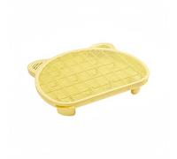 Fzaqwen Alfombrilla para Arena de Gato con Diseño de Rejilla Tapete Antiarrastre Bandeja Oculta de Almacenamiento Patas Ajustables Material Polipropileno, Amarillo, 9CM