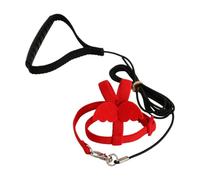 Fzaqwen Arnés de Pájaros Y Correa para Loros Voladores Flying Rope Soft Antiet Lindo Entrenamiento de Entrenamiento Pet Bird Traction Rope para Maca para Maca, M, Rojo