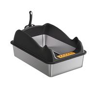 Fzaqwen Caja de Arena para Mascotas de La Parte Superior Abierta, a Prueba de Salpicaduras para Gatos, Cuenca de Arena de Gato, Recipiente de Caja de Arena de, Negro