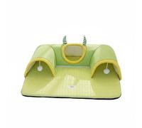 Fzaqwen Cama para Gato Cama Colchoneta Refugio con Malla Ventilada para Frescor en Verano y Acceso de 20 Cm Juguetes Colgantes para Adecuada para, Verde, Monstruo Pequeño