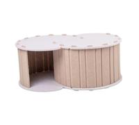 Fzaqwen Cat Play Tunnel Bed House Indoor Scratch Resistente a Cabe Fácil de Limpiar Durante Toda Nido de Escondite Universal Cave con 2 Hoyos, MarrÓn