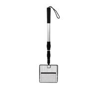 Fzaqwen Catadas de Litera de Gatos de Metal Mango Largo Sin Doblarse hacia Atrás Fácil Tamizar Camada con Litera de Gato Desmontable Tamilla de Arena para con, Negro