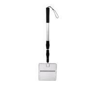 Fzaqwen Catadas de Litera de Gatos de Metal Mango Largo Sin Doblarse hacia Atrás Fácil Tamizar Camada con Litera de Gato Desmontable Tamilla de Arena para con, Plata