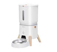 Fzaqwen Comedero Automático para Mascotas Dispensador Inteligente Alimentador Programable Contenedor Transparente Tazón de Acero Material 304 Diseño Elevado