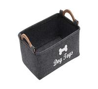 Fzaqwen Contenedor de Almacenamiento de Juguetes para Perros de Gran Capacidad, Multiusos, Rectangular, Plegable, con Asas, Canasta de Almacenamiento para CAC, Negro