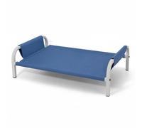 Fzaqwen de Cama Elevada para Mascotas Mueble Animal Estructura Metálica Funda Extraíble Resistente Nylon Adecuada para Gatos y Perros en Interiores Relajación, Azul, Pequeño 50 38 20