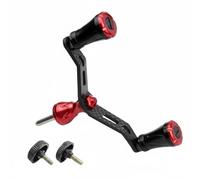 Fzaqwen de Carrete de Pesca Doble Asidero Brazo de Fibra de Carbono Repuesto para Carretes Giratorios Rotación Fluida y Menos Fatiga Mejora el Manejo Adecuada, Rojo