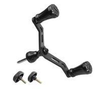 Fzaqwen de Carrete de Pesca Doble Asidero Brazo de Fibra de Carbono Repuesto para Carretes Giratorios Rotación Fluida y Menos Fatiga Mejora el Manejo Adecuada, Negro