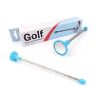 Fzaqwen Entrenador de Swing de Golf Herramienta de Práctica Indicador de Alineación Varilla Telescópica Cabeza Reflectante Metal y Guía Visual y Corrección de, Azul, BJ-107B