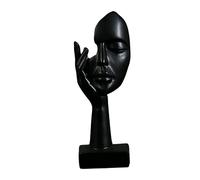 Fzaqwen Estatua Creativa Simple del Arte de La Cara de Las Mujeres para La Decoración del Dormitorio de La Sala de Estudio, Negro, Individual