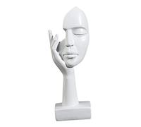 Fzaqwen Estatua Creativa Simple del Arte de La Cara de Las Mujeres para La Decoración del Dormitorio de La Sala de Estudio, Blanco, Individual