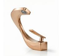 Fzaqwen Grifo de Baño Grifo Lavabo Monomando Mezclador Monoforo Cascada Cobre Resistente con Aireador Suave Flujo Silencioso Apto para Cuarto de Baño Moderno, Oro Rosa