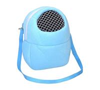 Fzaqwen Hamster Transportador Bolsa Portátil con Malla Transpirable Pouch Cálido de Felpa Mochila Ajustable para Animales Pequeños Adecuado para Salidas Y Sen, Azul 27x22cm