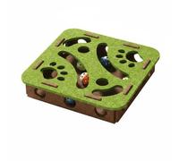 Fzaqwen Juego de Laberinto para Rompecabezas para Gatos Caja Interactiva con Trayectos Bolas Que Suenan al Golpear Fieltro y Ligero Adecuado para, Forma Cuadrada, Laberinto Interactivo