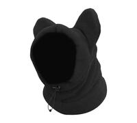 Fzaqwen Muffs de Oreja para Perros Sombrero Cálido, a Prueba de Viento, Sudadera con Capucha Suave Envoltura de Cabeza de Cabeza de Vellón, Black L