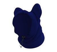 Fzaqwen Muffs de Oreja para Perros Sombrero Cálido, a Prueba de Viento, Sudadera con Capucha Suave Envoltura de Cabeza de Cabeza de Vellón, Dark Blue L
