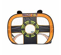 Fzaqwen Portería Infantil para Fútbol Plegable con Marco de Acero Flexible y Bolsa de Transporte Adecuada para Actividades en Juegos en el Patio Prácticas en la Reuniones Familiares, Naranja