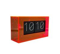 Fzaqwen Reloj de Páginas Automático Reloj de Mesa Reloj Mecánico Reloj de Hoja Reloj de con Estilo Clásico y Ingeniería Moderna para Sincronizar Tu Rutina, Rojo Transparente
