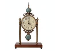 Fzaqwen Reloj Decorativo de Pared Reloj de Mesa Reloj de Reloj Vintage Reloj Analógico con Estructura Sólida de Madera y Cuerpo Cerámico Metálico Números