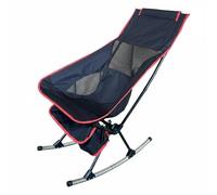 Fzaqwen Silla Mecedora Plegable Tumbona Reclinable Asiento Portátil Silla de Patio con Armazón de Acero y Respaldo Ventilado Soporte 115 Kg y Diseño Ligero, Negro Y Rojo