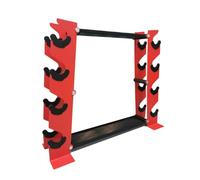 Fzaqwen Soporte de Mancuernas Estante Organizador Perchero Torre Almacenamiento Vertical de Acero Pesos Dos Niveles Adecuado para Hogar Sala de Pesas Estudio de Fitness, Rojo Y Negro