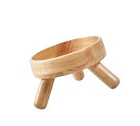 Fzaqwen Tazón para Perros Emplumado de Arriba Se Puso Agua Y Tazón de Alimentación Residuos de Agua Residuos de Madera Soporte para El Alimentador del Aliment, 16x16x9cm