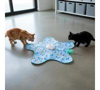 Fzaqwen Teaser Eléctrico para Gatos Juguete Interactivo Automático Electrónico con Movimiento Irregular 360 Grados Motor DC Velocidades Lona Oxford Resistente, Triángulo 1200mah
